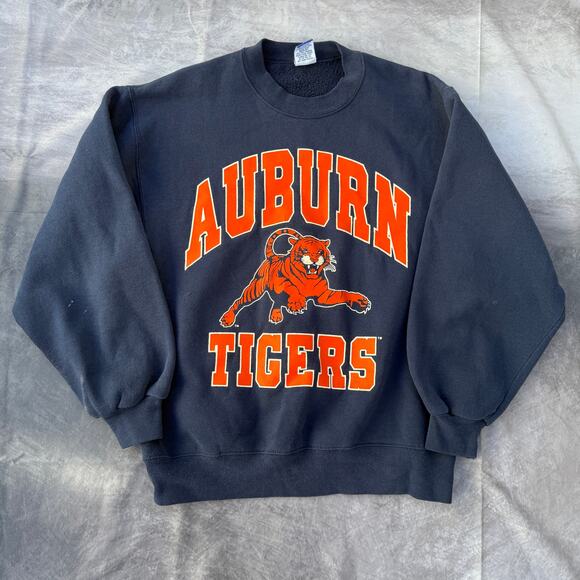 Vintage 90's Bike Auburn Tigers Navy Blue Crewneck Pullover Sweatshirt Sz Medium - Picture 1 of 8